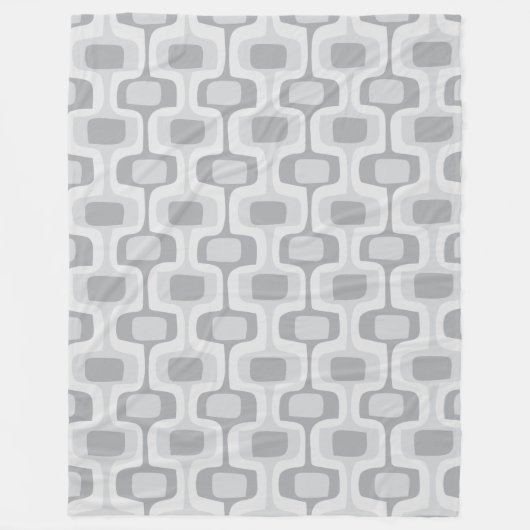 MODERN-Runded Linked Rectangle Gray aus der Mitte Fleecedecke (Vorderseite)