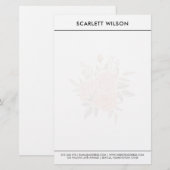 Modern Rust & Emerald Flowers Personalized  Briefpapier (Vorne/Hinten)