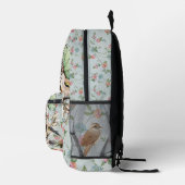 Modern rustic antique clock Blue floral pattern Bedruckter Rucksack (Rechts)