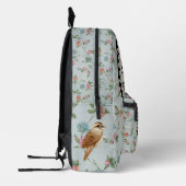 Modern rustic antique clock Blue floral pattern Bedruckter Rucksack (Links)