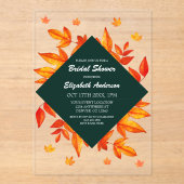 Modern Rustic Autumn Leaves Bridal Shower Acryleinladungen (Vorderseite)