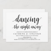 Modern Rustic, Black script, Engagement Party Einladung (Vorne/Hinten)