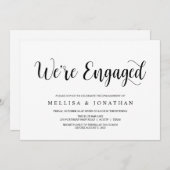 Modern Rustic, Black script, Engagement Party Einladung (Vorne/Hinten)