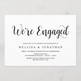 Modern Rustic, Black script, Engagement Party Einladung