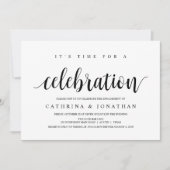 Modern Rustic, Black script, Engagement Party Einladung (Vorderseite)