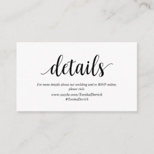 Modern Rustic, Black, Wedding Details, UAWG online Begleitkarte