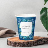 Modern Rustic Blue Hydrangeas Floral Wedding Pappbecher