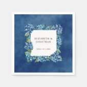 Modern Rustic Blue Hydrangeas Floral Wedding Serviette (Vorderseite)