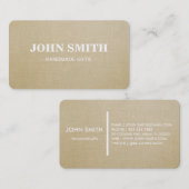 Modern Rustic brown Kraft Lenin Visitenkarte (Vorne/Hinten)