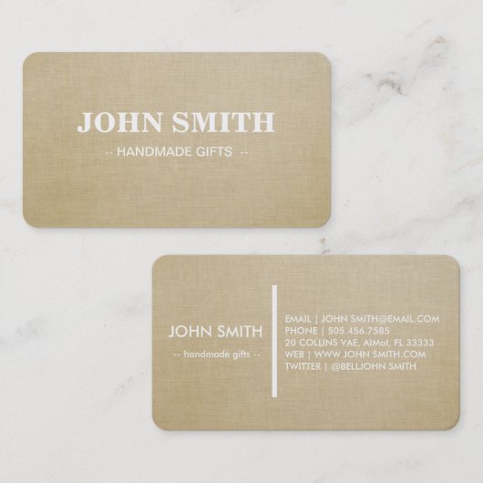 Modern Rustic brown Kraft Lenin Visitenkarte (Vorne/Hinten)