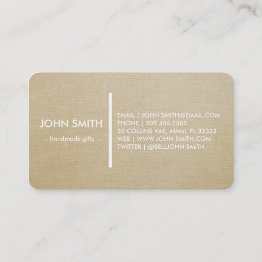 Modern Rustic brown Kraft Lenin Visitenkarte (Rückseite)