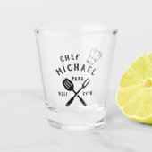 Modern Rustic Chef BEST PAPA EVER Vatertag Schnapsglas (Vorderseite)