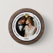 Modern Rustic Couples First Christmas Together Button (Vorderseite)