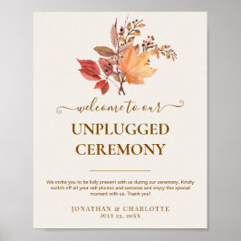 Modern Rustic Fall Boho Flower Wedding  Poster