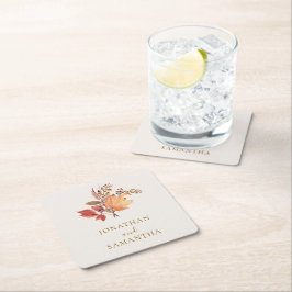 Modern Rustic Fall Boho Flower Wedding  Rechteckiger Pappuntersetzer