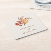 Modern Rustic Fall Boho Flower Wedding  Rechteckiger Pappuntersetzer (angewinkelt)