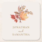 Modern Rustic Fall Boho Flower Wedding  Rechteckiger Pappuntersetzer (Vorderseite)