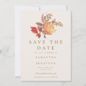 Modern Rustic Fall Boho Flower Wedding Save The Date (Vorderseite)