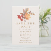 Modern Rustic Fall Boho Flower Wedding Save The Date (Stehend Vorderseite)