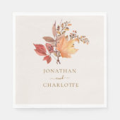 Modern Rustic Fall Boho Flower Wedding  Serviette (Vorderseite)