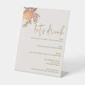 Modern Rustic Fall Boho Flower Wedding  Sockelschild (Vorderseite)