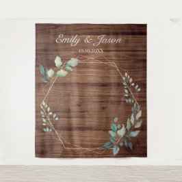 Modern Rustic Floral Wedding Backdrop Wandteppich