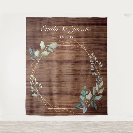 Modern Rustic Floral Wedding Backdrop Wandteppich (Vorderseite)