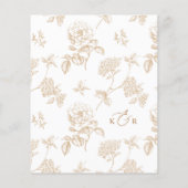 Modern Rustic Gold Floral Wedding Menus (Rückseite)