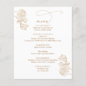 Modern Rustic Gold Floral Wedding Menus (Vorderseite)