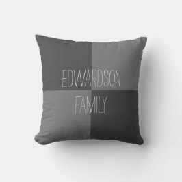 Modern rustic gray pattern family name kissen