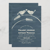 Modern Rustic Love Bird Hochzeit Land Holz Einladung (Vorne/Hinten)
