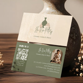 Modern Rustic Minimal Handmade Pottery Ceramic Visitenkarte