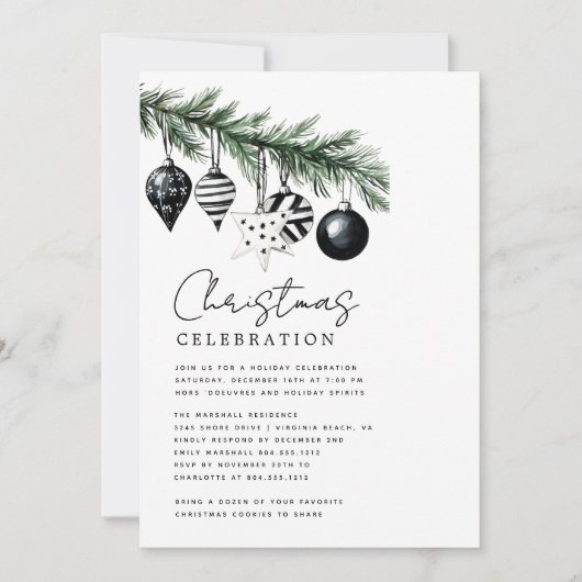 Modern Rustic Nature Christmas Party Invitation Einladung (Vorderseite)
