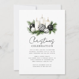 Modern Rustic Nature Christmas Party Invitation Einladung