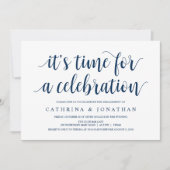 Modern Rustic, Navy Blue Drehbuch, Engagement Part Einladung (Vorderseite)