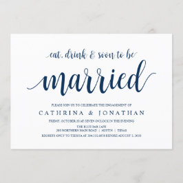 Modern Rustic, Navy Blue Drehbuch, Engagement Part Einladung