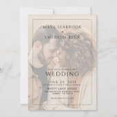 Modern Rustic Overlay Photo Wedding Einladung (Vorderseite)