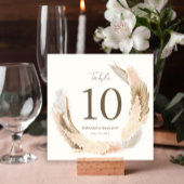 Modern Rustic Pampas Grass Wedding Table Number Einladung