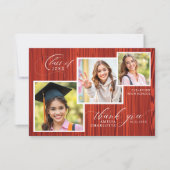 Modern Rustic Photo Collage Graduation Dankeskarte (Vorderseite)