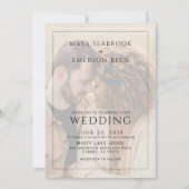 Modern Rustic Photo Overlay Wedding Einladung (Vorderseite)