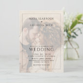 Modern Rustic Photo Overlay Wedding Einladung (Stehend Vorderseite)