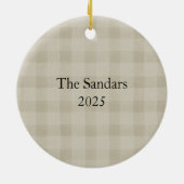 Modern Rustic Plaid Christmas Ornament Personalize (Hinten)