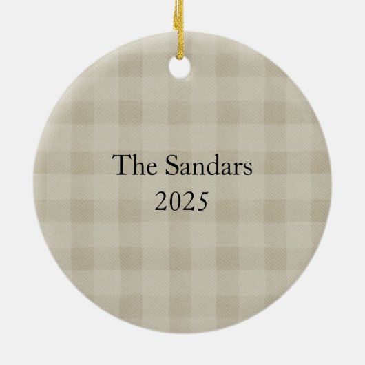 Modern Rustic Plaid Christmas Ornament Personalize (Hinten)