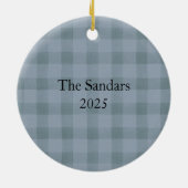 Modern Rustic Plaid Christmas Ornament Personalize (Hinten)