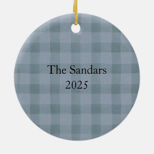 Modern Rustic Plaid Christmas Ornament Personalize (Hinten)