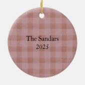 Modern Rustic Plaid Christmas Ornament Personalize (Hinten)