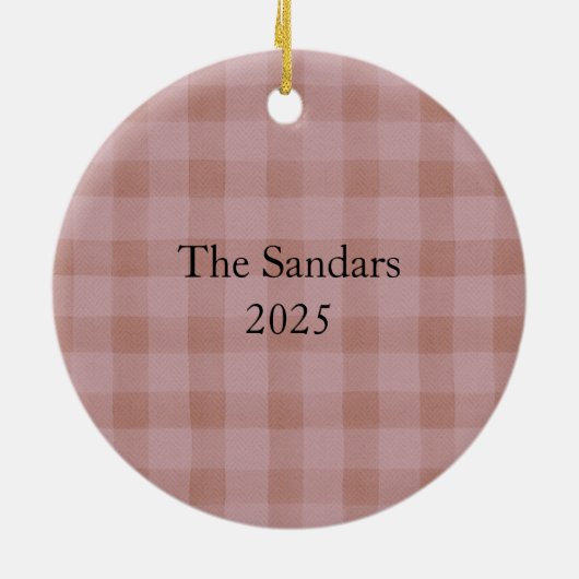Modern Rustic Plaid Christmas Ornament Personalize (Hinten)