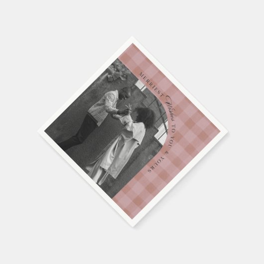 Modern Rustic Plaid Holiday Napkins Personalized Serviette (Ecke)