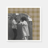 Modern Rustic Plaid Holiday Napkins Personalized Serviette (Vorderseite)