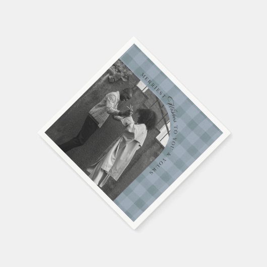 Modern Rustic Plaid Holiday Napkins Personalized Serviette (Ecke)